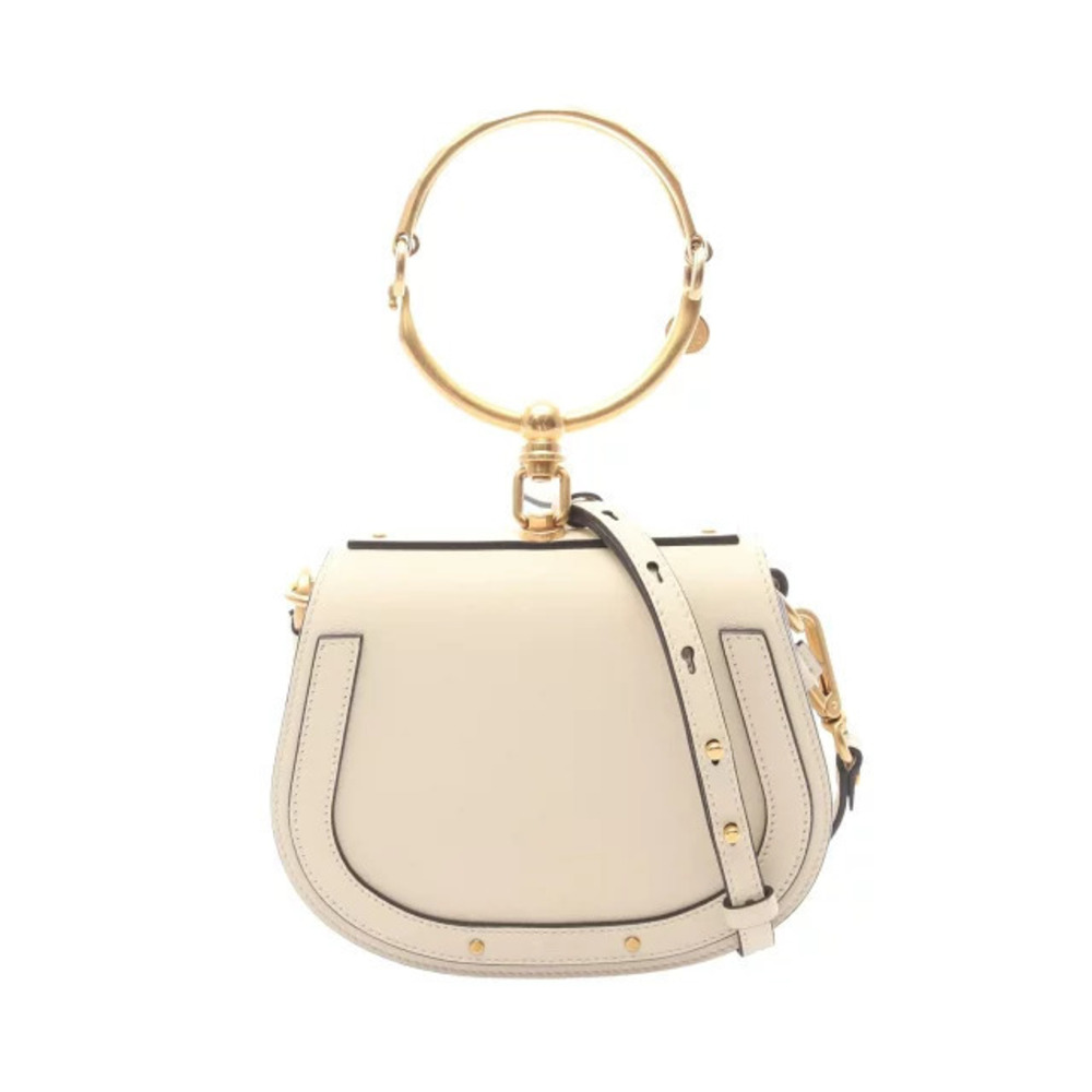 Chloe Nile Bracelet Bag Handbag Leather Ivory White